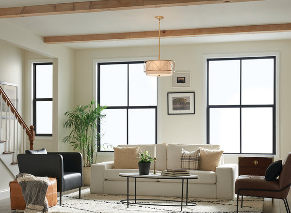 Three Light Pendant/Semi Flush from the Birkleigh Collection in Classic Gold Finish by Kichler