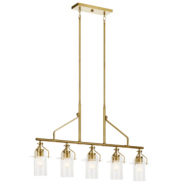 Kichler - 52379NBR - Five Light Linear Chandelier - Everett - Brushed Brass from Lighting & Bulbs Unlimited in Charlotte, NC