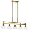 Five Light Linear Chandelier from the Eastmont Collection in Brushed Brass Finish by Kichler