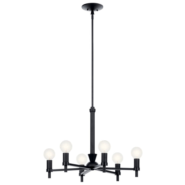 Six Light Chandelier from the Torvee Collection in Black Finish by Kichler