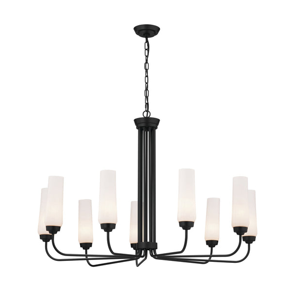 Nine Light Chandelier from the Truby Collection in Black Finish by Kichler