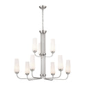 Nine Light Chandelier from the Truby Collection in Polished Nickel Finish by Kichler