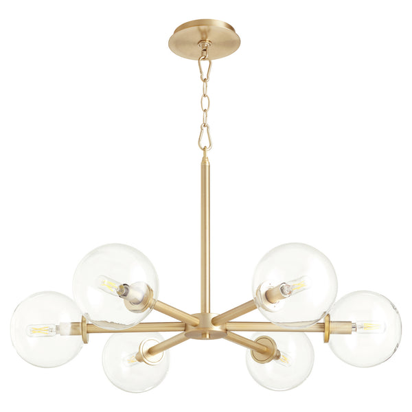 Quorum - 6132-6-80 - Six Light Chandelier - Rovi - Aged Brass from Lighting & Bulbs Unlimited in Charlotte, NC