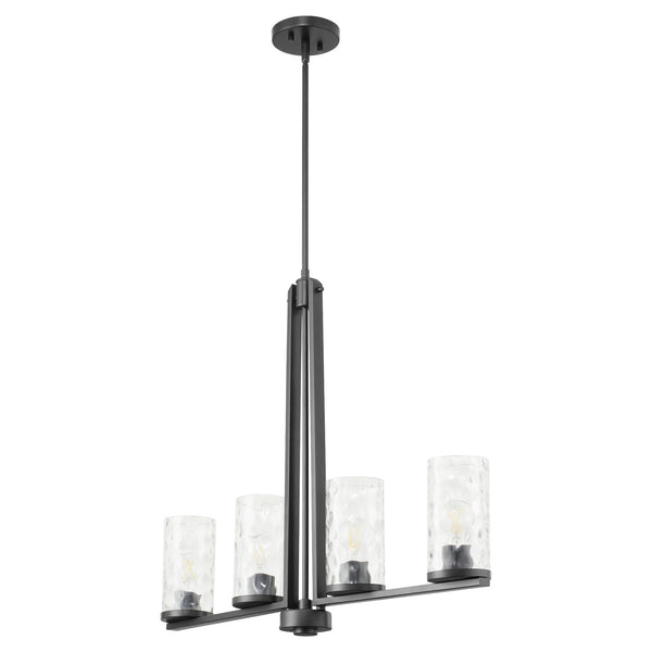 Quorum - 6511-4-59 - Four Light Linear Chandelier - Steinway - Matte Black from Lighting & Bulbs Unlimited in Charlotte, NC