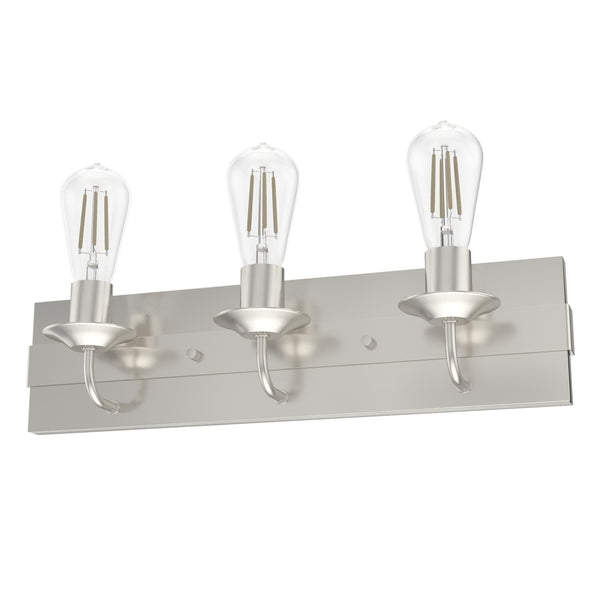 Hunter - 19433 - Three Light Vanity - Perch Point - Brushed Nickel from Lighting & Bulbs Unlimited in Charlotte, NC