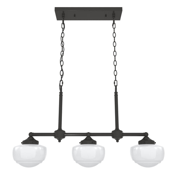 Hunter - 19490 - Three Light Linear Chandelier - Saddle Creek - Noble Bronze from Lighting & Bulbs Unlimited in Charlotte, NC