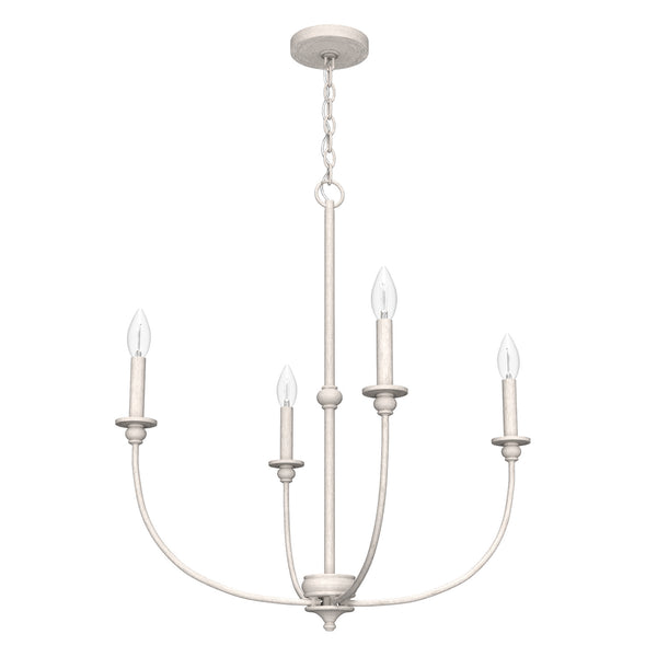 Hunter - 19637 - Four Light Chandelier - Southcrest - Distressed White from Lighting & Bulbs Unlimited in Charlotte, NC