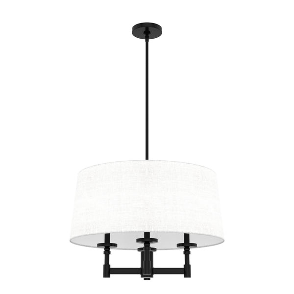 Hunter - 19702 - Four Light Chandelier - Briargrove - Matte Black from Lighting & Bulbs Unlimited in Charlotte, NC