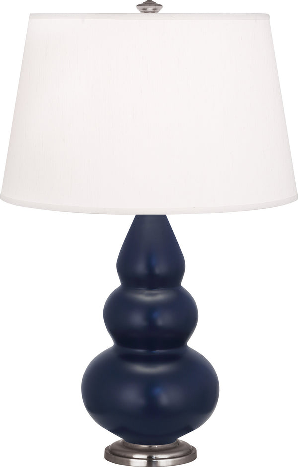 Robert Abbey - MMB32 - One Light Accent Lamp - Small Triple Gourd - Matte Midnight Blue Glazed w/Antique Silver from Lighting & Bulbs Unlimited in Charlotte, NC