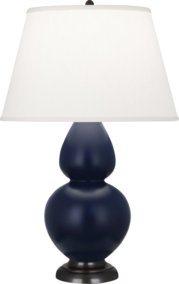 Robert Abbey - MMB57 - One Light Table Lamp - Double Gourd - Matte Midnight Blue Glazed w/Deep Patina Bronze from Lighting & Bulbs Unlimited in Charlotte, NC