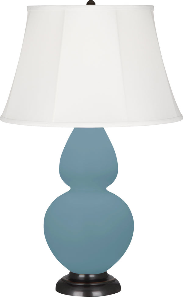 Robert Abbey - MOB56 - One Light Table Lamp - Double Gourd - Matte Steel Blue Glazed w/Deep Patina Bronze from Lighting & Bulbs Unlimited in Charlotte, NC