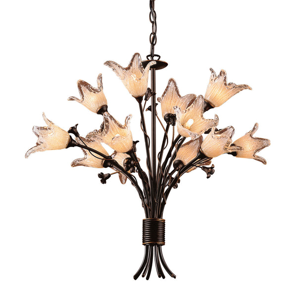 ELK Home - 7959/8+4 - 12 Light Chandelier - Fioritura - Aged Bronze from Lighting & Bulbs Unlimited in Charlotte, NC