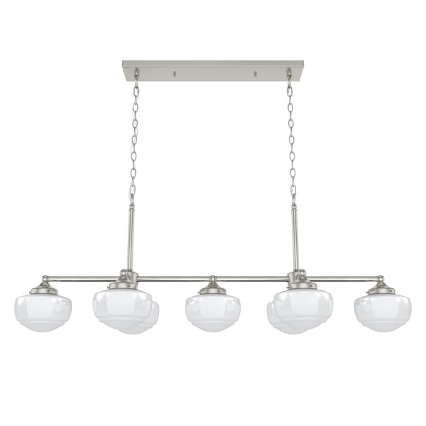 Hunter - 19492 - Seven Light Linear Chandelier - Saddle Creek - Brushed Nickel from Lighting & Bulbs Unlimited in Charlotte, NC