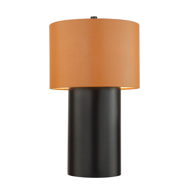 Varaluz - 368T01BLC - One Light Table Lamp - Secret Agent - Black/Camel Leather from Lighting & Bulbs Unlimited in Charlotte, NC