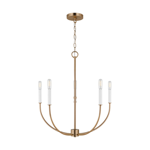 Visual Comfort Studio - 3167105-848 - Five Light Chandelier - Greenwich - Satin Brass from Lighting & Bulbs Unlimited in Charlotte, NC