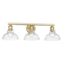 Three Light Bath Vanity from the Carver BCB Collection in Brushed Champagne Bronze Finish by Golden