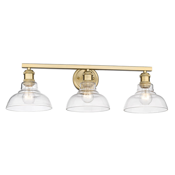 Three Light Bath Vanity from the Carver BCB Collection in Brushed Champagne Bronze Finish by Golden