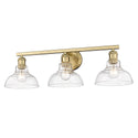 Three Light Bath Vanity from the Carver BCB Collection in Brushed Champagne Bronze Finish by Golden
