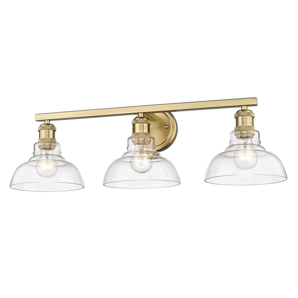 Three Light Bath Vanity from the Carver BCB Collection in Brushed Champagne Bronze Finish by Golden