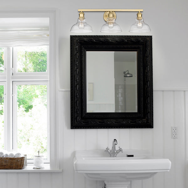 Three Light Bath Vanity from the Carver BCB Collection in Brushed Champagne Bronze Finish by Golden