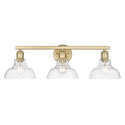 Golden - 0305-BA3 BCB-CLR - Three Light Bath Vanity - Carver BCB - Brushed Champagne Bronze from Lighting & Bulbs Unlimited in Charlotte, NC