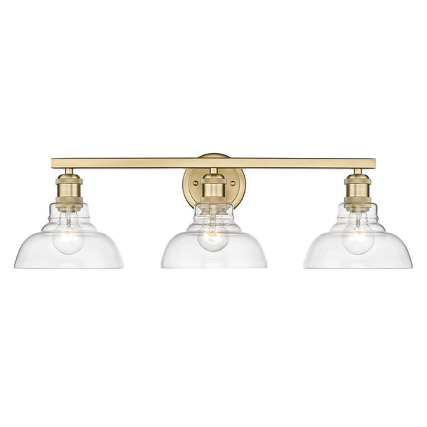 Golden - 0305-BA3 BCB-CLR - Three Light Bath Vanity - Carver BCB - Brushed Champagne Bronze from Lighting & Bulbs Unlimited in Charlotte, NC