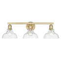Three Light Bath Vanity from the Carver BCB Collection in Brushed Champagne Bronze Finish by Golden