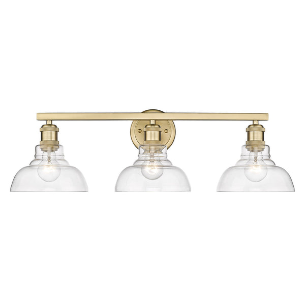 Three Light Bath Vanity from the Carver BCB Collection in Brushed Champagne Bronze Finish by Golden