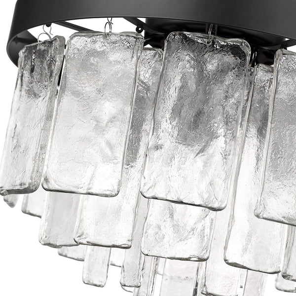 Three Light Flush Mount from the Ciara BLK Collection in Matte Black Finish by Golden