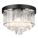 Three Light Flush Mount from the Ciara BLK Collection in Matte Black Finish by Golden