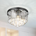 Three Light Flush Mount from the Ciara BLK Collection in Matte Black Finish by Golden