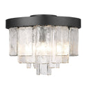 Three Light Flush Mount from the Ciara BLK Collection in Matte Black Finish by Golden
