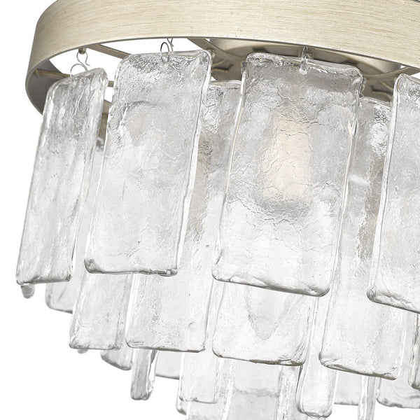 Three Light Flush Mount from the Ciara WG Collection in White Gold Finish by Golden