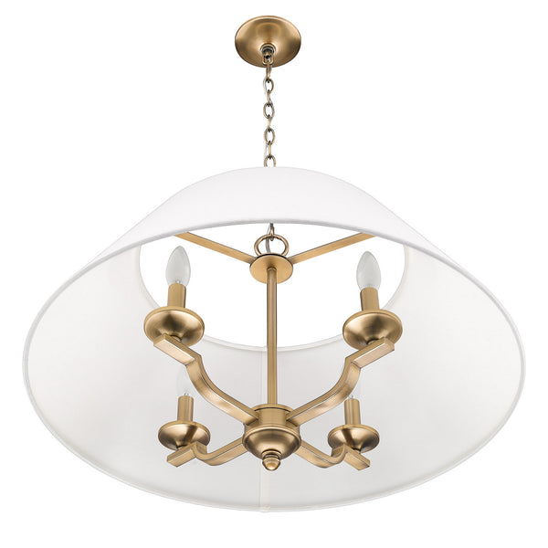 Four Light Pendant from the Coretta Collection in Modern Brass Finish by Golden