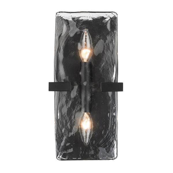 Two Light Wall Sconce from the Aenon Collection in Matte Black Finish by Golden