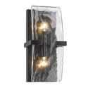 Two Light Wall Sconce from the Aenon Collection in Matte Black Finish by Golden