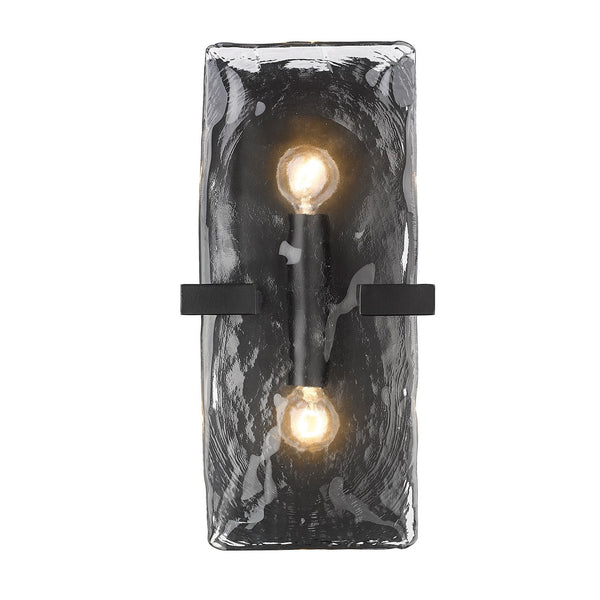 Two Light Wall Sconce from the Aenon Collection in Matte Black Finish by Golden