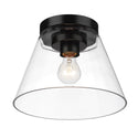 One Light Flush Mount from the Penn Collection in Matte Black Finish by Golden