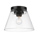 One Light Flush Mount from the Penn Collection in Matte Black Finish by Golden