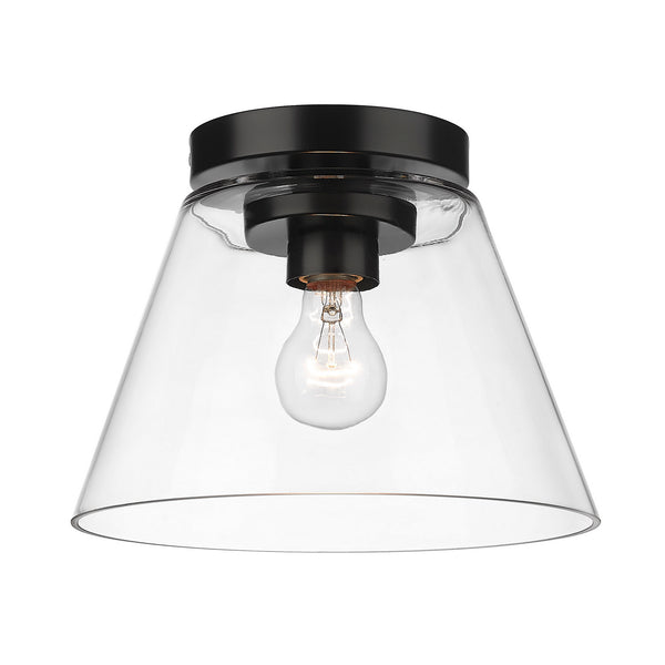 One Light Flush Mount from the Penn Collection in Matte Black Finish by Golden