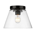 One Light Flush Mount from the Penn Collection in Matte Black Finish by Golden