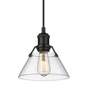 One Light Mini Pendant from the Orwell BLK Collection in Matte Black Finish by Golden