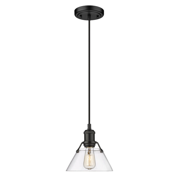 Golden - 3306-S BLK-CLR - One Light Mini Pendant - Orwell BLK - Matte Black from Lighting & Bulbs Unlimited in Charlotte, NC
