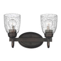 Two Light Bath Vanity from the Parrish RBZ Collection in Rubbed Bronze Finish by Golden