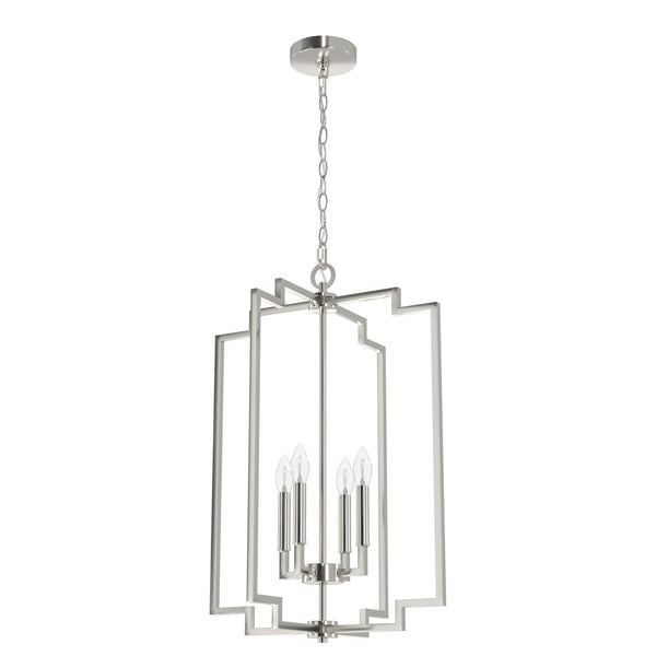 Hunter - 19577 - Four Light Pendant - Zoanne - Brushed Nickel from Lighting & Bulbs Unlimited in Charlotte, NC