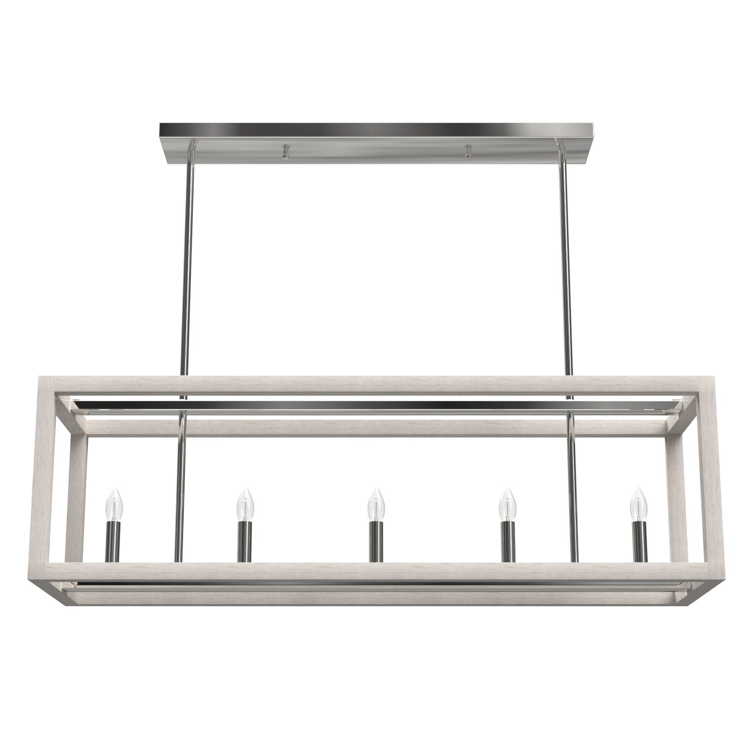Hunter - 19998 - Five Light Linear Chandelier - Squire Manor - Chrome from Lighting & Bulbs Unlimited in Charlotte, NC