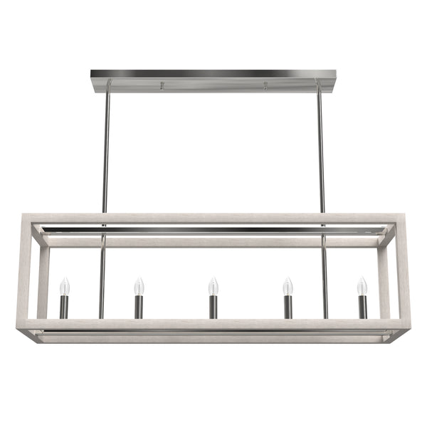 Hunter - 19998 - Five Light Linear Chandelier - Squire Manor - Chrome from Lighting & Bulbs Unlimited in Charlotte, NC