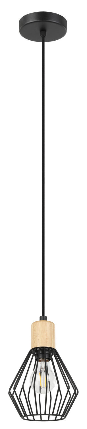 Eglo USA - 205587A - One Light Pendant - Palmorla - Structured Black from Lighting & Bulbs Unlimited in Charlotte, NC