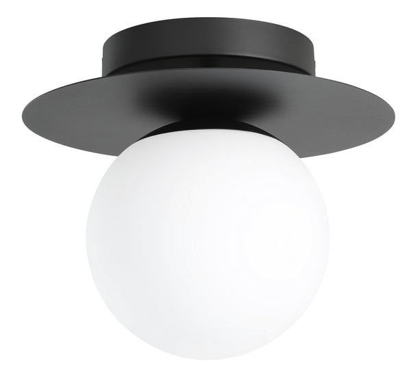 Eglo USA - 205631A - One Light Semi Flush Mount - Arenales - Structured Black from Lighting & Bulbs Unlimited in Charlotte, NC