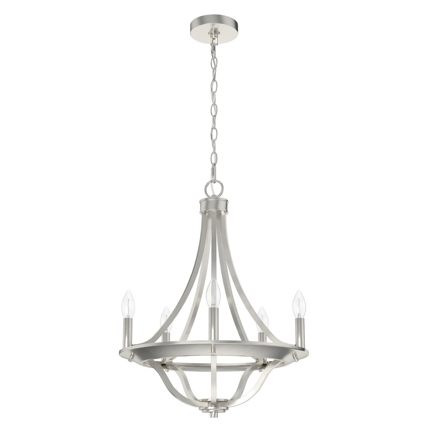 Hunter - 19425 - Five Light Chandelier - Perch Point - Brushed Nickel from Lighting & Bulbs Unlimited in Charlotte, NC